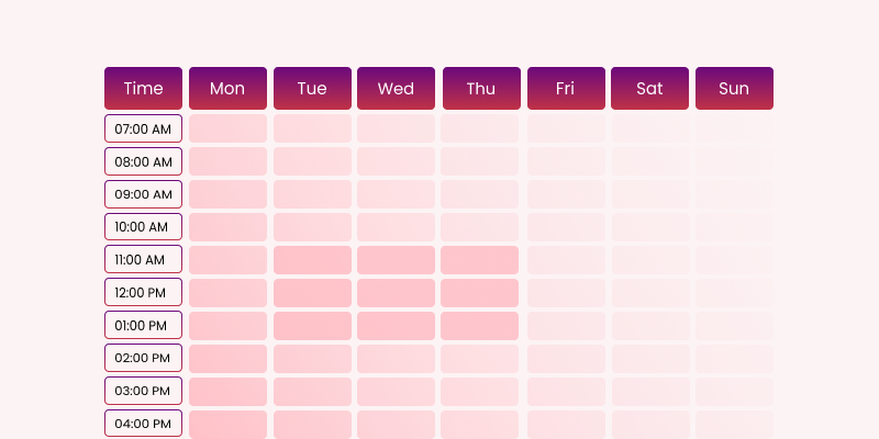 Pick the best time on the selected days to host a webinar
