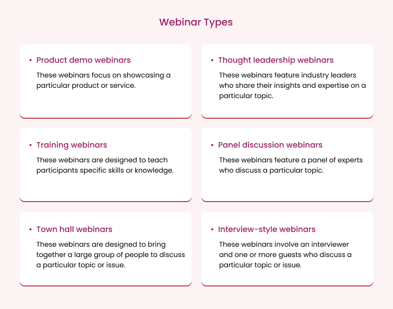 Types of webinar