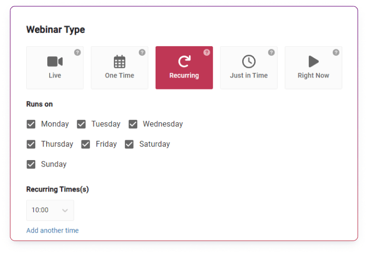 Webinar Type- Recurring