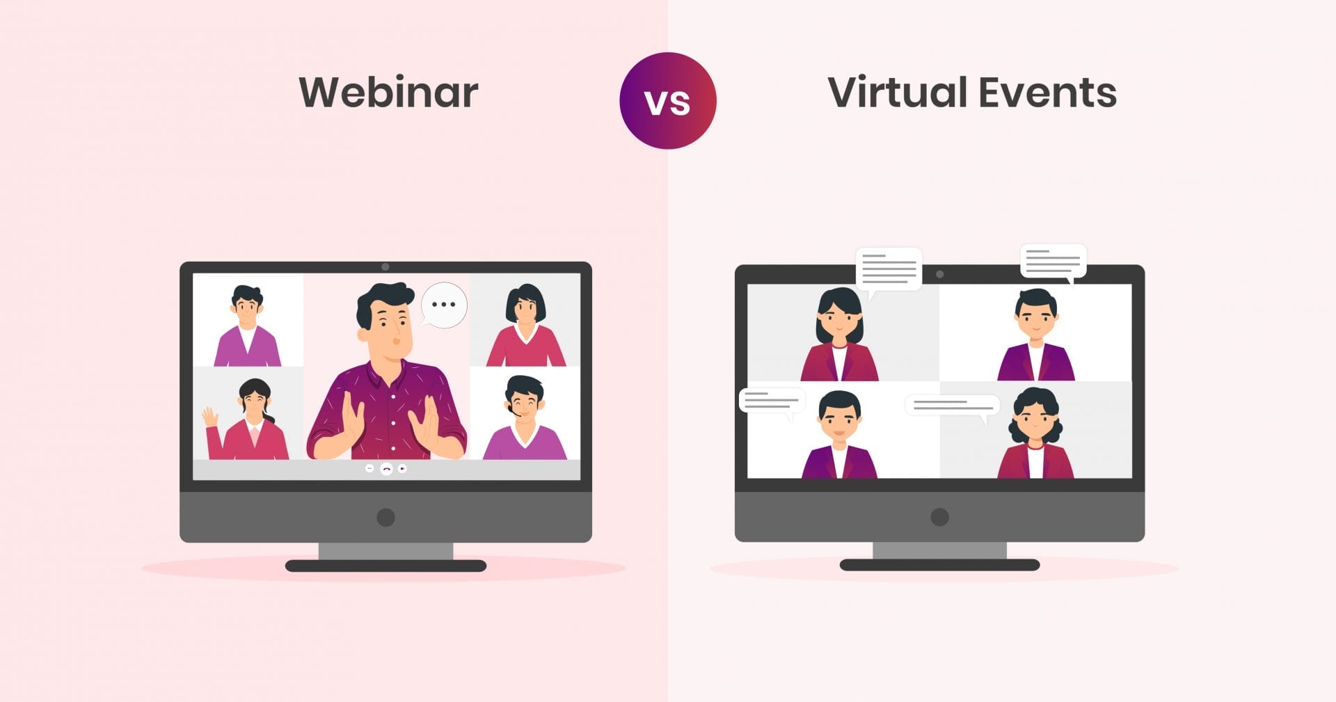 Webinar vs virtual events